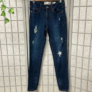 Garage High Waisted Skinny Jegging, Size 5 in Blue.